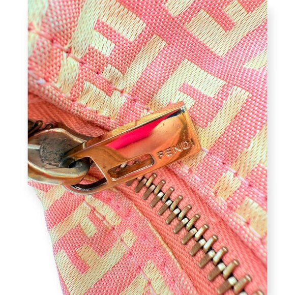 Fendi Zucca Zuccino Pink Canvas Pochette Shoulder Bag - Picture 11 of 16